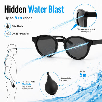 🕶️Dual-Use Sunglasses & Hidden Water-Shooting Prank Glasses | 90ml | Up to 5m Range