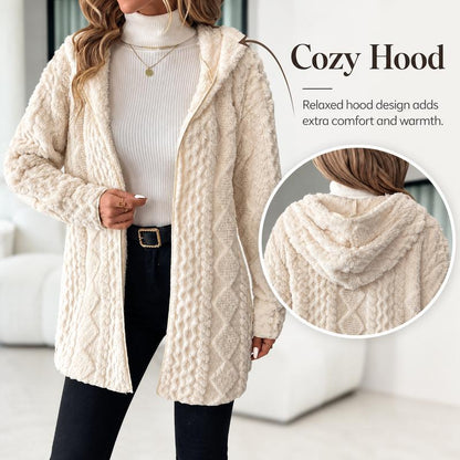 Soft Plush Hooded Cardigan