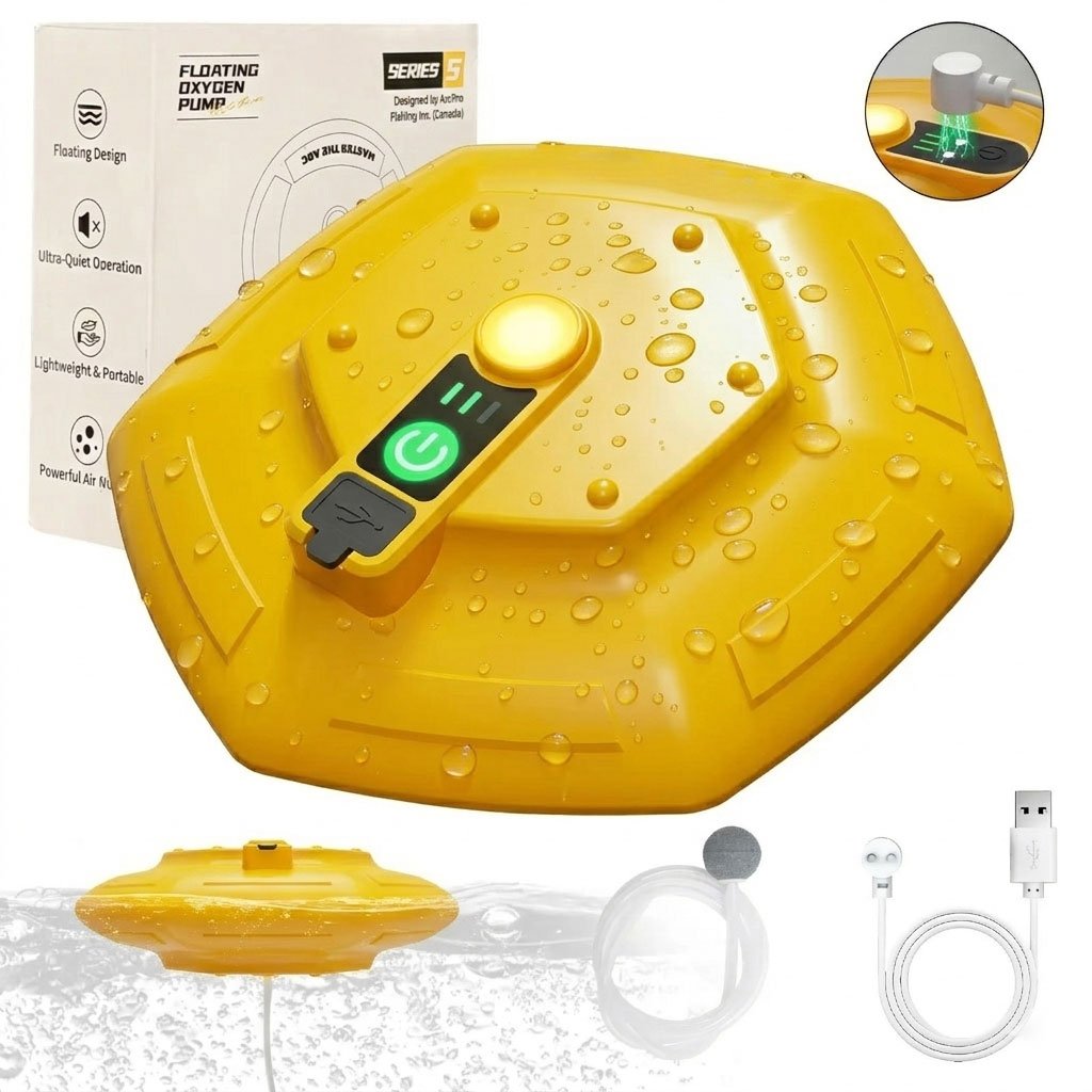 💯🎁 49% OFF🔥Portable Bait Aerator Pump, Floating Oxygen Bubbler with Rechargeable Battery, Compact Design for Buckets and Transport