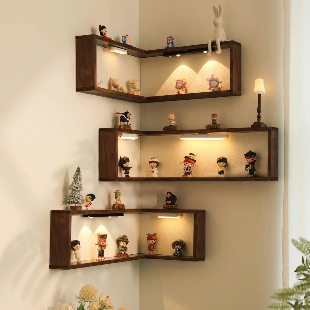 Floating Design Corner Wall Shelf Set📚