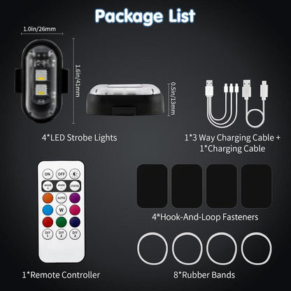 🚨 RGB LED Strobe Warning Light with Wireless Remote