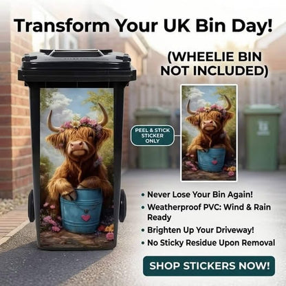🔥2026 Hot Sale! Creative Trash Can Sticker with Colourful Cartoon✨