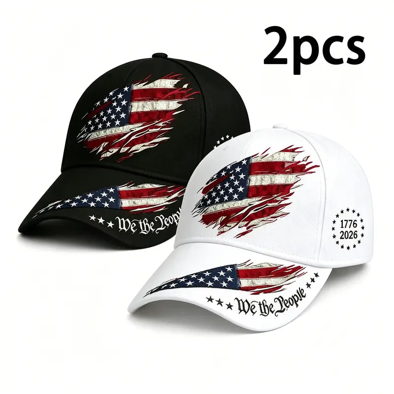 2pcs 250th Anniversary Print Baseball Cap