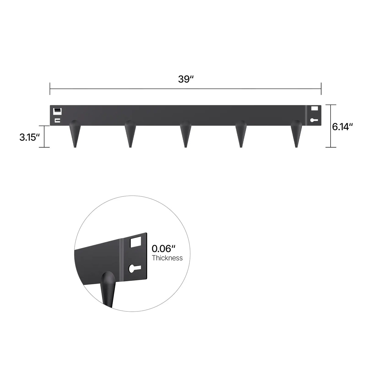 Galvanized Steel Yard Edging Sets (5 Packs, 39x3 in) - Rust Resistant, Flexible Bend, Heavy-Duty Garden Borders, Border Divider for Outdoor Raised Beds, Landscape Design Easy Installation