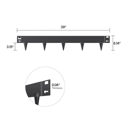 Galvanized Steel Yard Edging Sets (5 Packs, 39x3 in) - Rust Resistant, Flexible Bend, Heavy-Duty Garden Borders, Border Divider for Outdoor Raised Beds, Landscape Design Easy Installation