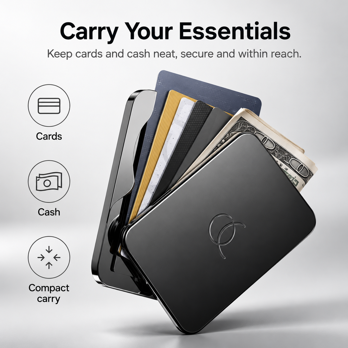 🧲 Magnetic Slim Metal Wallet ⚡ Quick Card Access & MagSafe Snap-On Card Holder