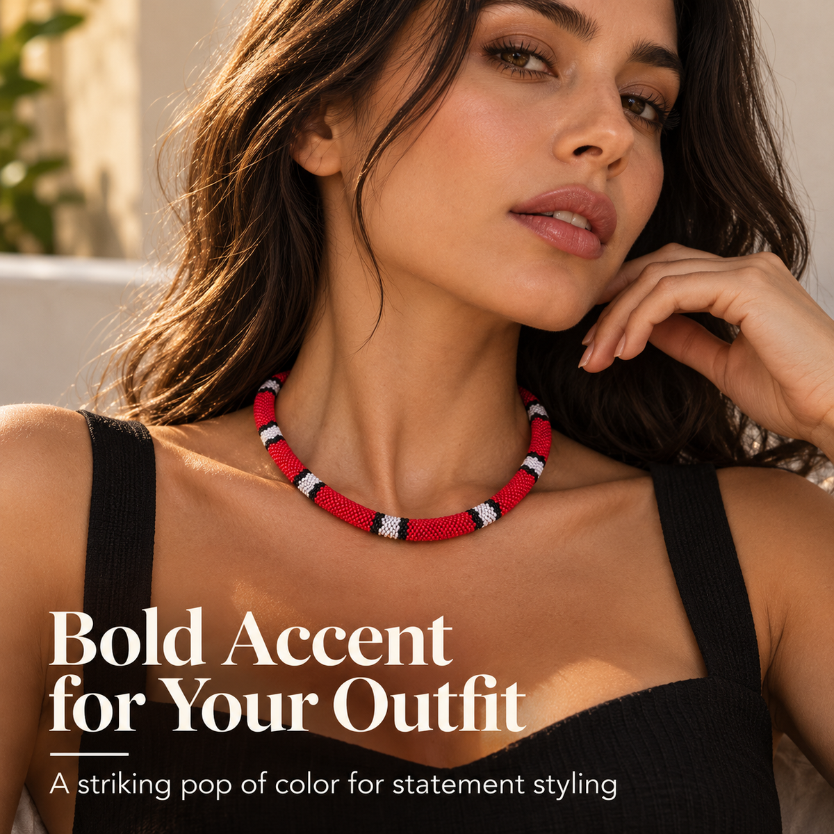 ✨ Handwoven Beaded Statement Necklace – Adjustable Boho-Inspired Jewelry for Everyday Style 🤎
