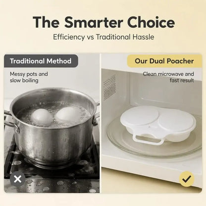 🏆75K+ SOLD!🥚 Microwave Egg Poacher – Quick 2-Egg Cooking Made Easy