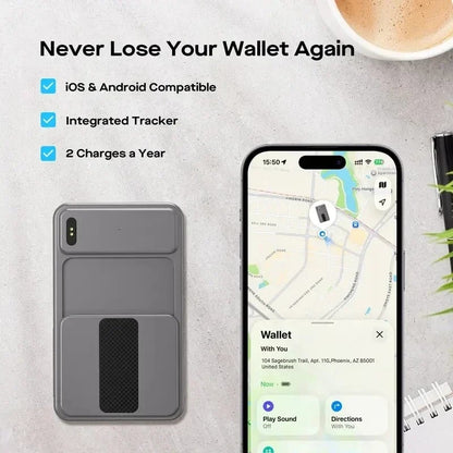 🏆 ✨ Smart Minimalist Wallet 2.0 – Slim Metal Card Holder with Built-In Tracker, RFID Blocking & MagSafe Compatibility🧲