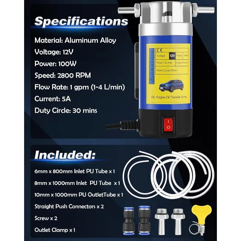 ⚡️ 35% OFF | 12V/24V Oil Extractor Pump – Fast Engine Oil Change Tool