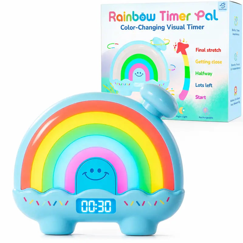 Timer Pal Kids' Educational Maths Toy - BPA-Free Silent Countdown Clock (1-99 Min) with Li-ion Batteries, Night Light, Magnetic Back, Time Management Tool for 4-6 Years Olds' Classroom, Bedtime, Brushing Teeth