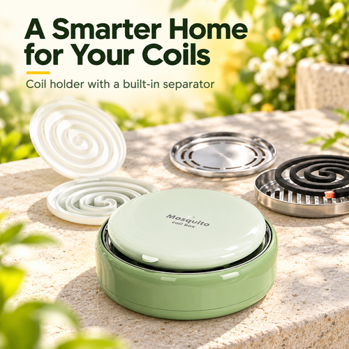 Mosquito coil holder with lid