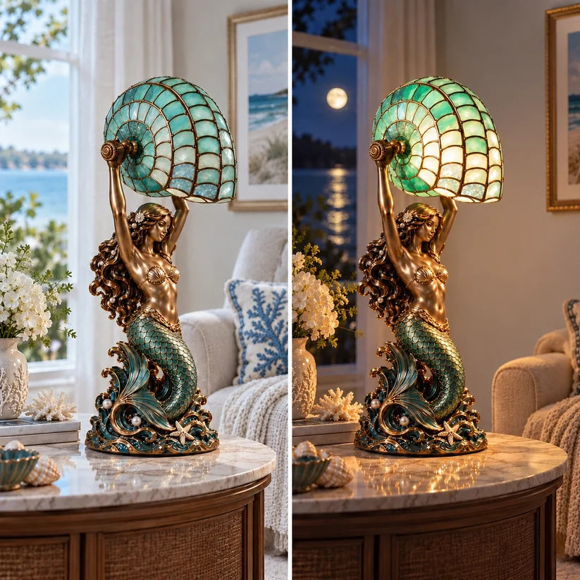 🔥Last Day 49% OFF🧜‍♀️ Moon-Tide Mermaid Nautilus Lamp
