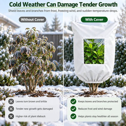 Winter Plant Frost Protection Cover for Trees, Shrubs & Potted Plants