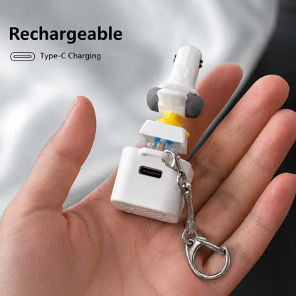 🐦🎁 Seagull "MINE!" Button Keychain – Real Sound & LED Light