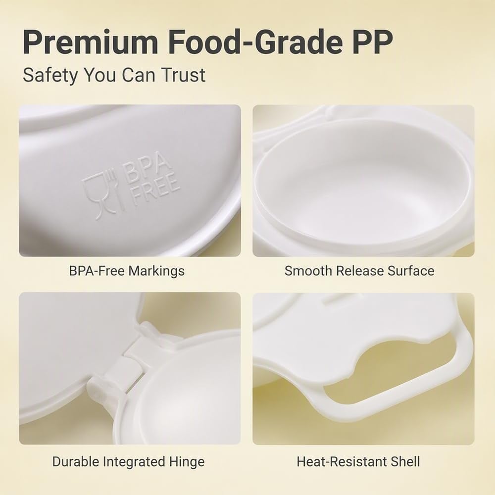 🏆75K+ SOLD!🥚 Microwave Egg Poacher – Quick 2-Egg Cooking Made Easy