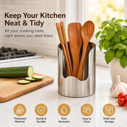 ✨ Stainless Steel Kitchen Utensil Holder & Countertop Organizer