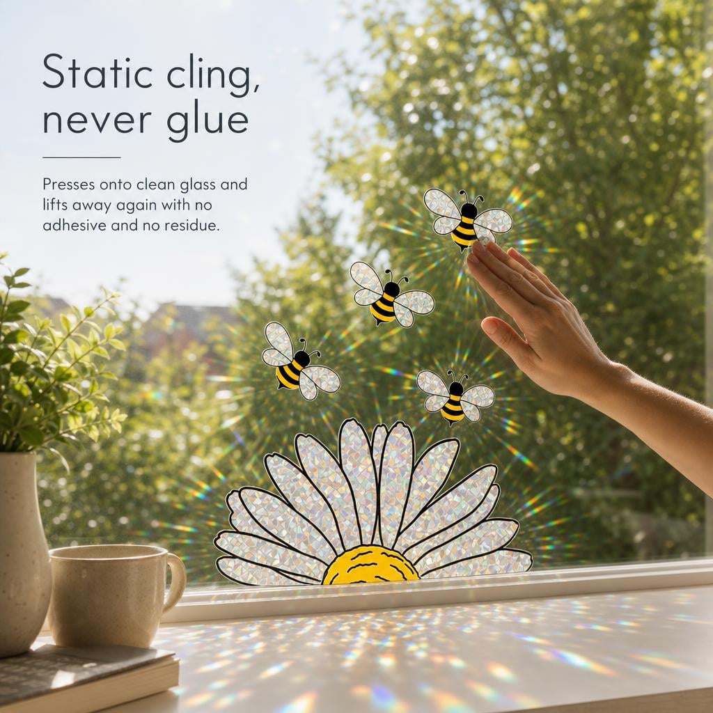 ☀️Bee Prism Effect Window Sticker