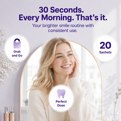 Purple Mouthwash - Sachets 20 Pack - Peroxide-Free - Alcohol Free - Vegan Mint