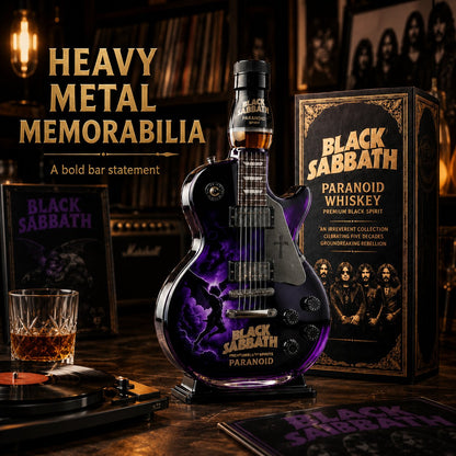 Black - Sabbath Paranoid Guitar Collectible Glass Decanter 🎸