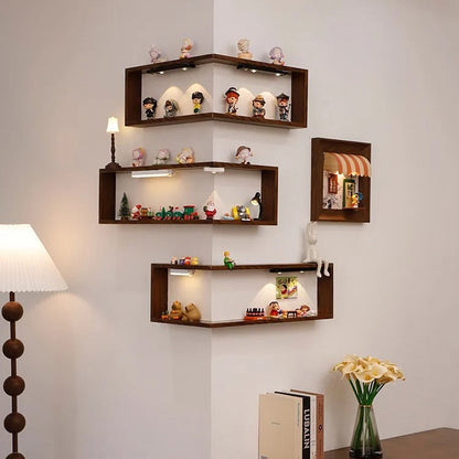 Floating Design Corner Wall Shelf Set📚