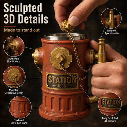 ⏳ Last Day 49% OFF – 🚒 Vintage Fire Hydrant Coffee Mug | Unique Firehouse-Inspired Design With Stainless Steel Liner & Pipe Handle For Firefighters, Collectors & Coffee Lovers ☕