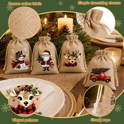 🎄pull, tie, and make every little gift feel more festive-Christmas Drawstring Gift Bags🎁