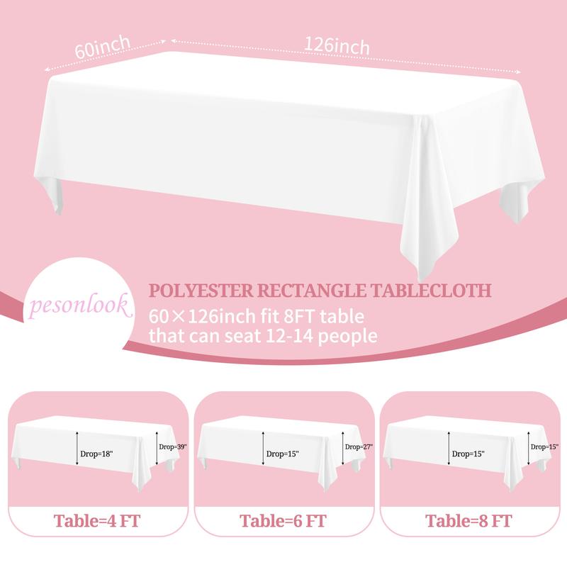 🤍 Premium Polyester Rectangle Tablecloth