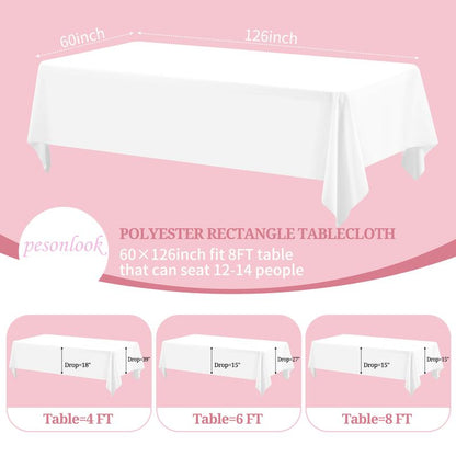 🤍 Premium Polyester Rectangle Tablecloth