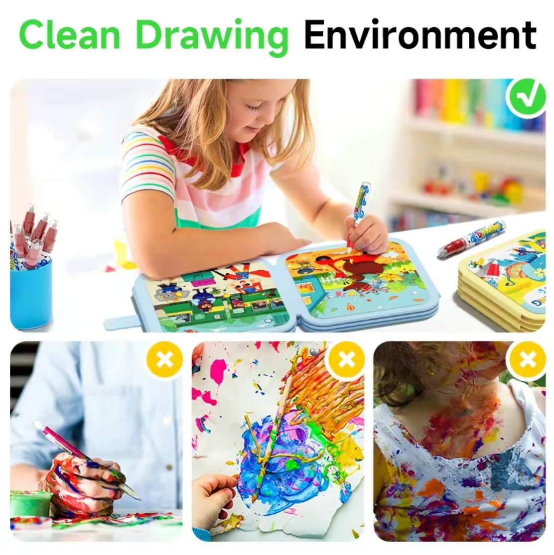 🎨 Toddler Watercolor Coloring & Doodle Book - A Fun, Mess-Free Creative Activity