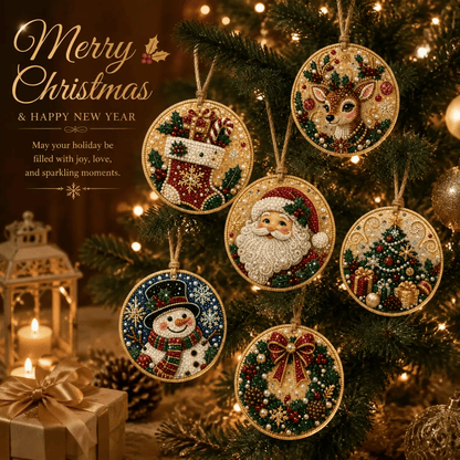 🔥Only $19.99 Last Day Promotion!🎄Christmas DIY Diamond Painting Ornaments Kit (6 PCS)🎅