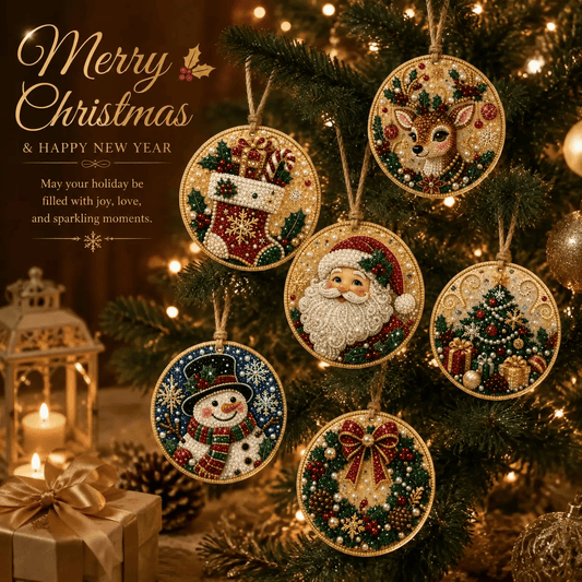 🔥Only $19.99 Last Day Promotion!🎄Christmas DIY Diamond Painting Ornaments Kit (6 PCS)🎅