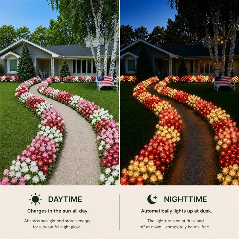 ✨Nature Inspired Floral Solar Garden Pathway Lighting