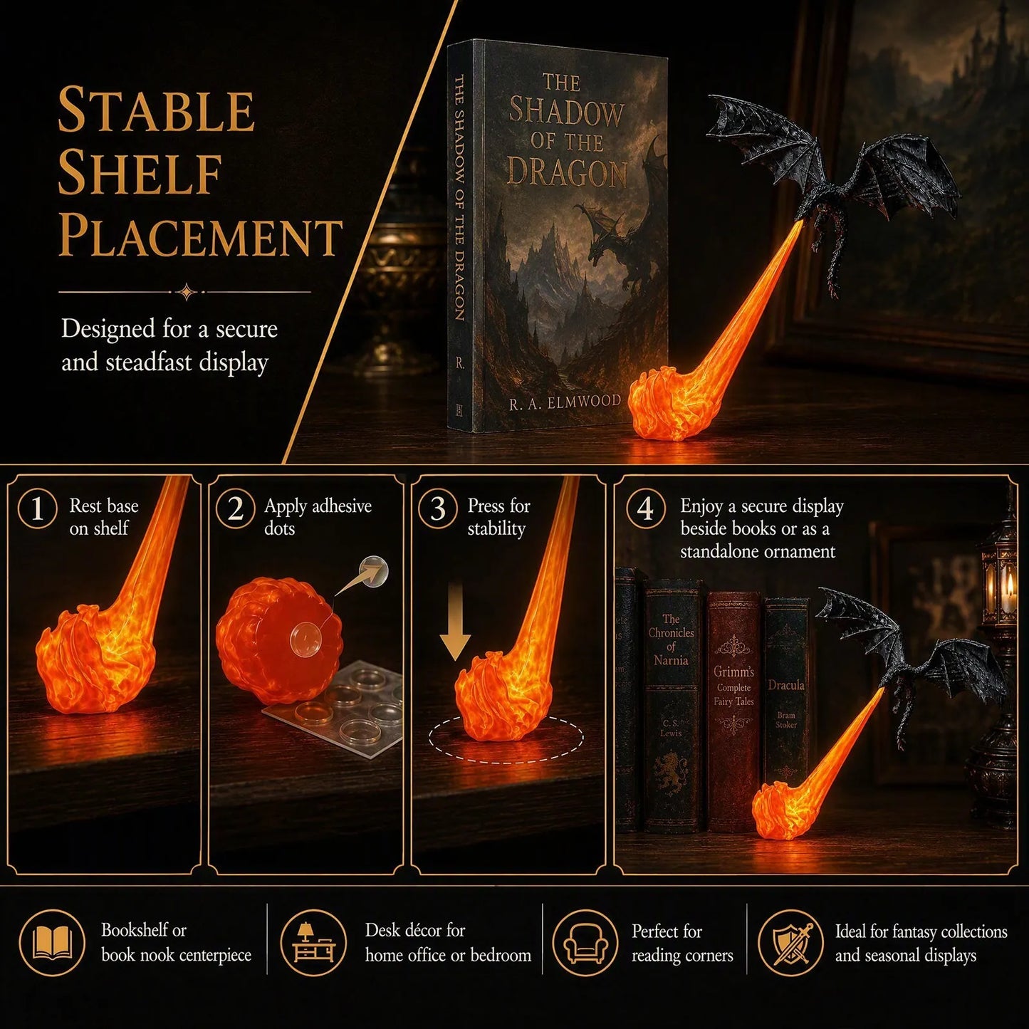 🔥LAST DAY 60% OFF🎁Flying Dragon Bookshelf Light 2026