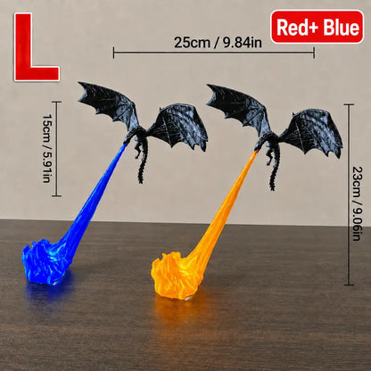 🐉 Fire-Breathing Dragon Figurine Lamp | Gothic Dark Fantasy Desk Decor 🔥