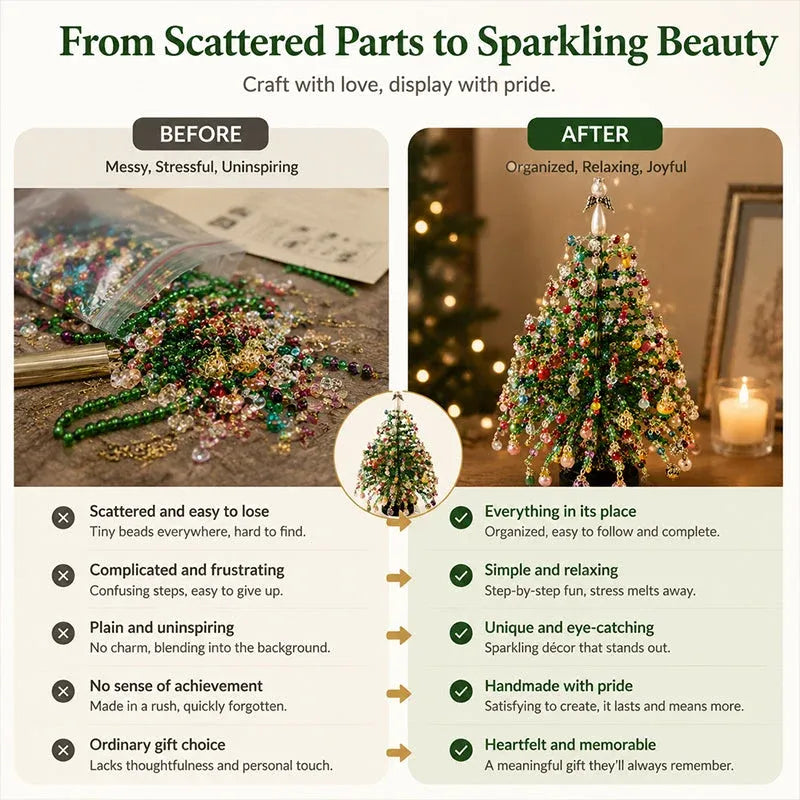 🤶🏼🎅DIY Beaded Christmas Tree Kit – 🎄Create Your Own Sparkling Holiday Decoration