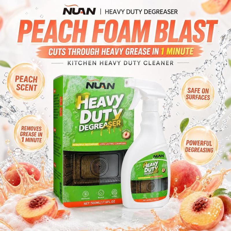 🍑 Peach Foam Blast! 1-Min Heavy Duty Kitchen Degreaser ✨