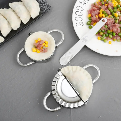 🥟 Stainless Steel Dumpling Maker & Dough Press – Easy Dumpling, Ravioli & Empanada Mold ✨