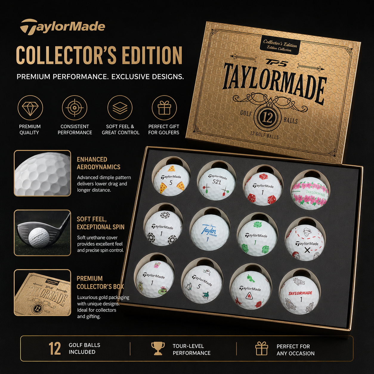 ⛳ TaylorMade TP5 Collector's Edition Golf Balls (12 Pack)