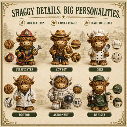 🐮 LAST DAY 49% OFF – 24 Days of Highland Cow Careers Advent Calendar | 24 Unique Collectible Highland Cows with Adorable Jobs, Tiny Accessories & Daily Christmas Surprises 🎄✨