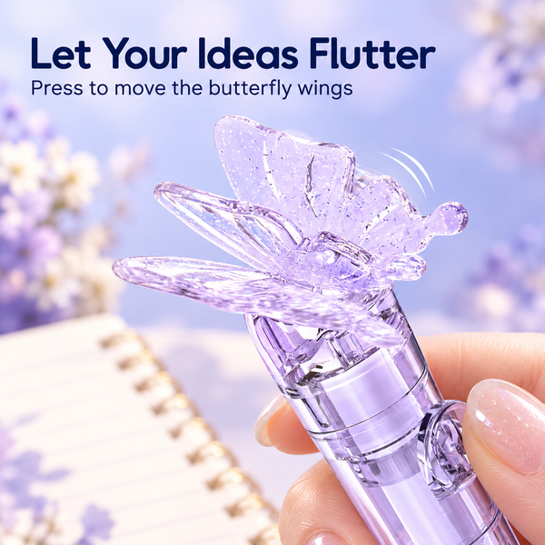 Purple butterfly-wing novelty pen