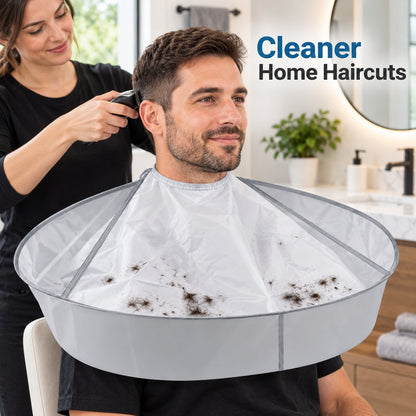 🔥Last Day 50% OFF - 💈Portable Hair Cutting Cape – 23.62' Wide Hair Catcher, Waterproof & Easy-Clean Design for Mess-Free Home Haircuts