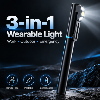 🔦Compact Multifunction EDC Pen Light | 300 Lumens Dual LED Light | Aluminum Alloy Body | USB-C Rechargeable