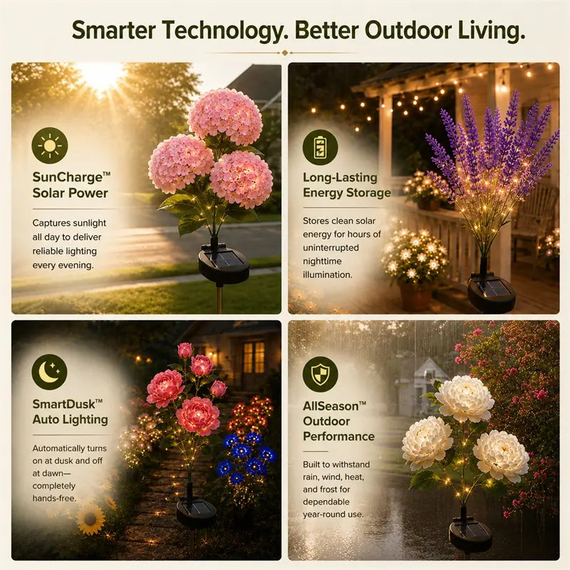 ✨Nature Inspired Floral Solar Garden Pathway Lighting