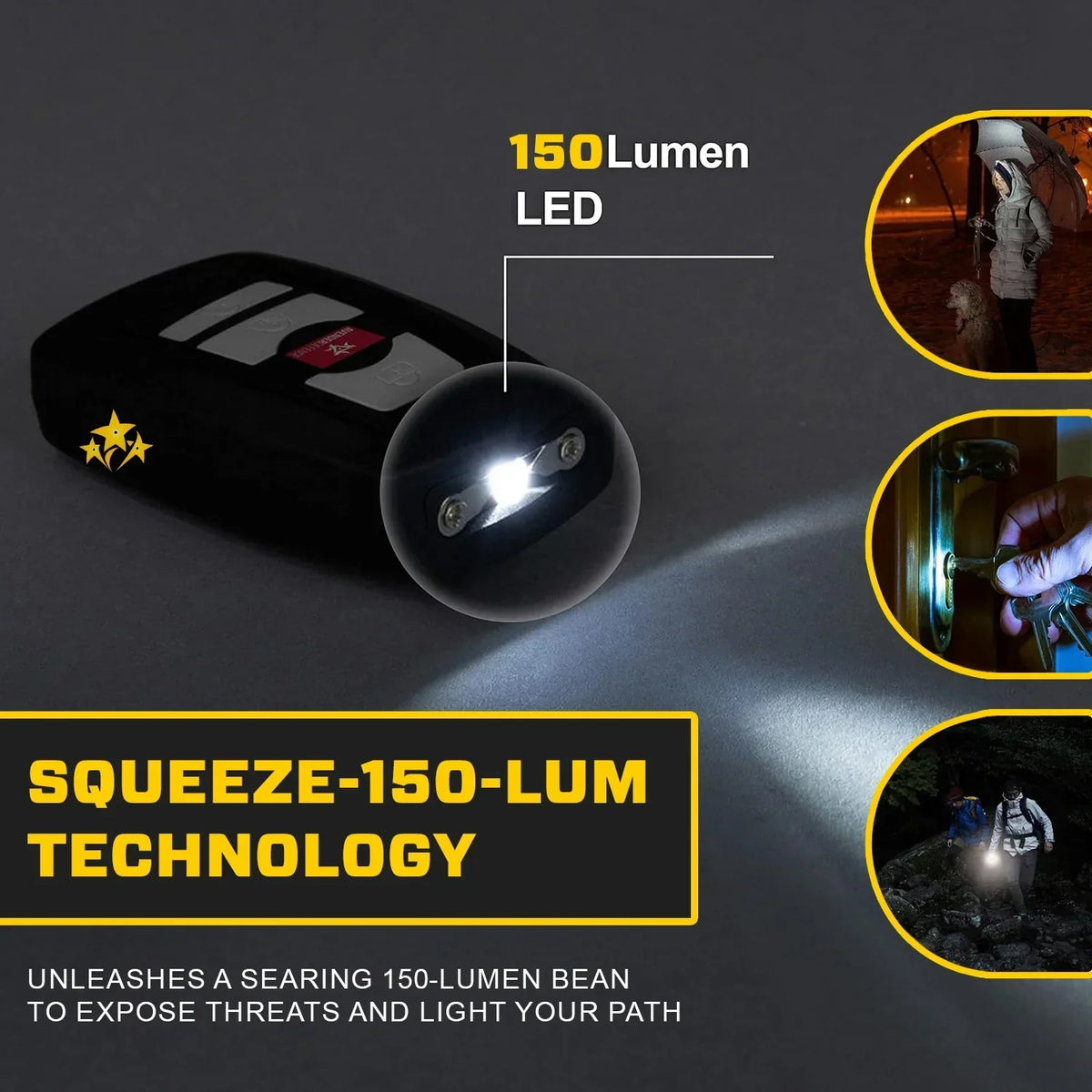 🛡 2026 Safety Alert ⚡️3-in-1 – stun gun, flashlight, and car alarm in a keychain