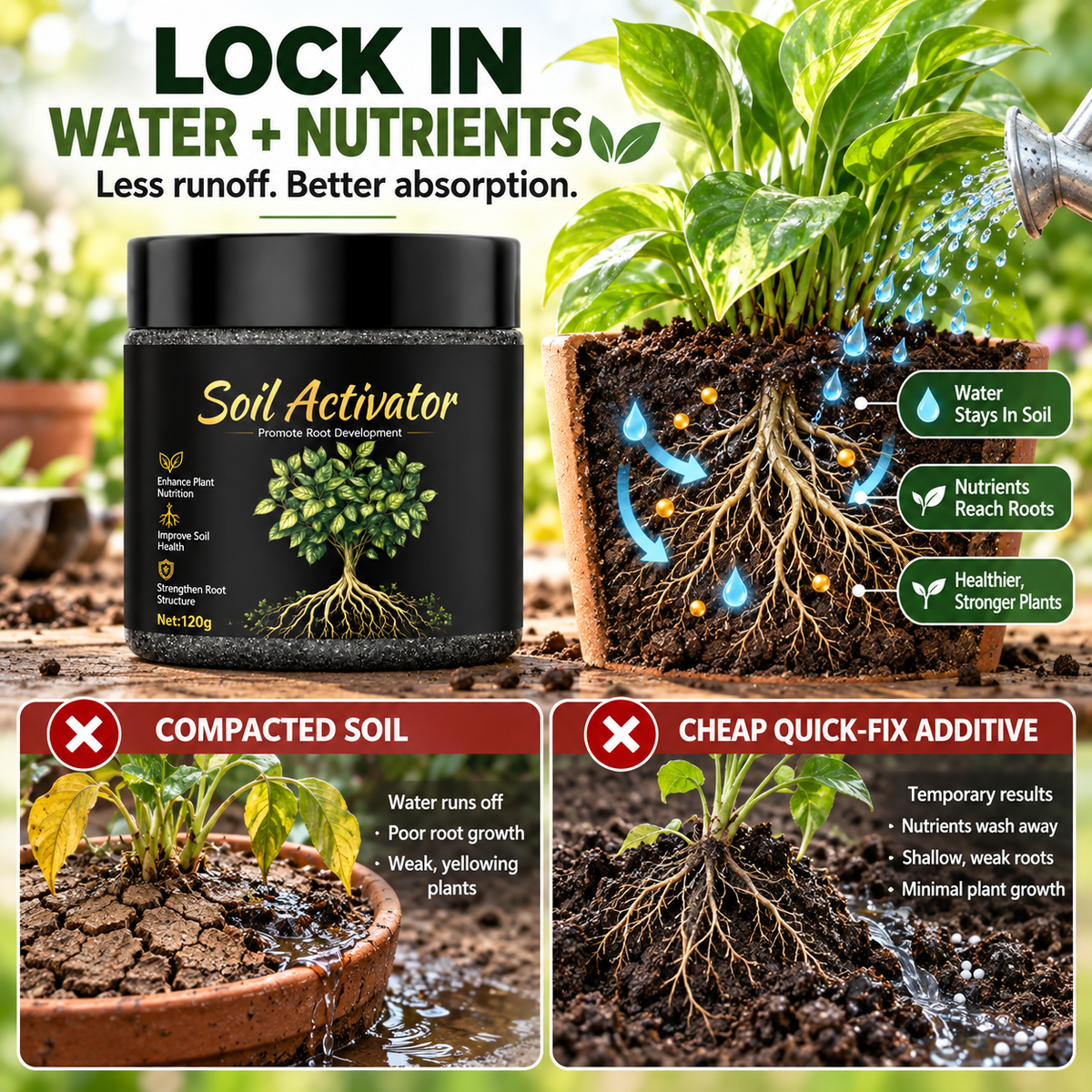 All-in-One Organic Soil Activator for Thriving Roots & Lush Greenery