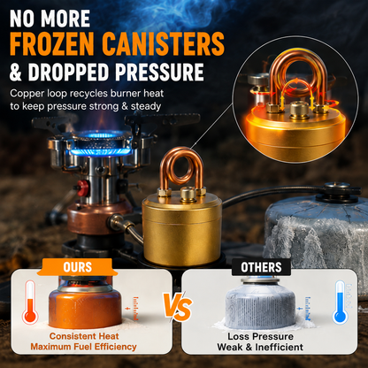 Ultra-Portable Brass & Copper Vaporizing Alcohol Stove for Camping