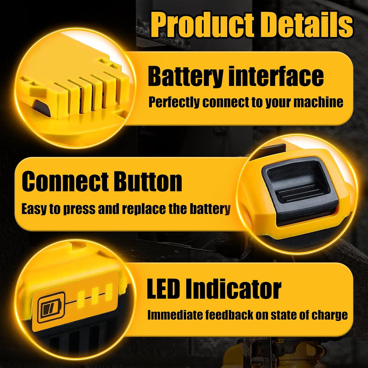 Replacement for Dewalt 20V Max Battery: Compatible with Dewalt Battery DCB208 DCB200 DCB206 DCB205 DCB204 DCB203 DCB180 Cordless Power Tools
