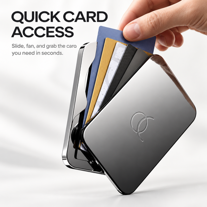🧲 Magnetic Slim Metal Wallet ⚡ Quick Card Access & MagSafe Snap-On Card Holder