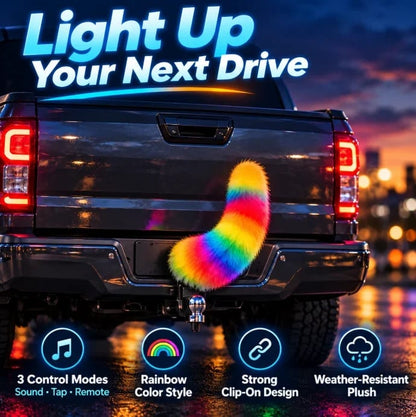 🎭 Light Up Plush Costume Tail | 3 Control Modes, Universal Clip-On for Conventions & Parties